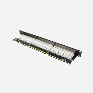 Alcasa GC-N0145 Baie de Branchements 1U 24 Ports RJ45 10 Gigabit Ethernet Cat6a Acier Noir 482.6x44.5x100mm avec Serre-câbles - Miniature 2
