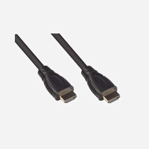 Alcasa 4520-020 : Câble HDMI 2.0b 2m, Connecteurs Type A Mâle, Contacts Or, 3840x2160 60Hz, 18 Gbit/s, AWG 30/1, Acier plaqué Cuivre, Noir