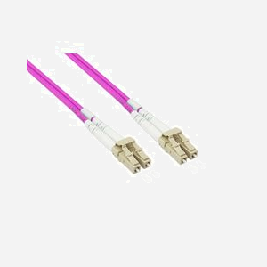 Alcasa LW-P850LC4 : Câble Fibre Optique 50m OM4 LC/LC 50/125µm Multimode Full Duplex LSZH Violet