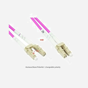 Alcasa LW-P850LC4 : Câble Fibre Optique 50m OM4 LC/LC 50/125µm Multimode Full Duplex LSZH Violet - Miniature 2