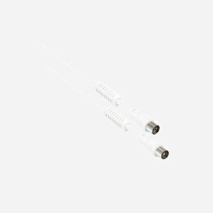 Alcasa Câble Coaxial S-PAK015 1.5m IEC vers IEC Blanc 75 Ohm - Connecteurs droits - Conditionnement 1 pièce - Miniature 1
