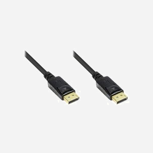 Alcasa 4810-005G Câble DisplayPort 0.5m Noir, connecteurs mâle/mâle plaqués or, 4096x2160, HDCP/DPCP, AWG30, 10.8 Gbit/s, diamètre 7.3mm. - Miniature 1