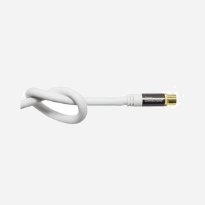 Alcasa GC-M2042 Câble Coaxial RG-6/U 1.5m IEC/Koax Blanc, Connecteurs Mâle/Femelle, Impédance 75 Ohm, Blindage Aluminum Mylar, Gaine 8mm - Miniature 2