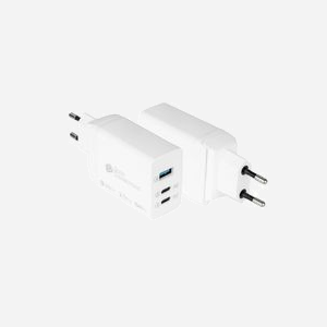 Alcasa PCA-W007W Chargeur Secteur Universel 65W Blanc - 2x USB-C (Quick Charge 4+) / 1x USB-A 3.2 Gen 1, GaN, Protections Surtension/Surchauffe