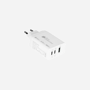 Alcasa PCA-W007W Chargeur Secteur Universel 65W Blanc - 2x USB-C (Quick Charge 4+) / 1x USB-A 3.2 Gen 1, GaN, Protections Surtension/Surchauffe - Miniature 2