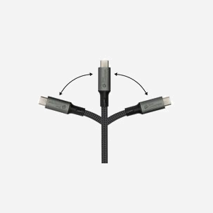 Alcasa Câble USB-C vers USB-C 0.5m USB4 Gen 2x2 20Gbps Graphite - Ref: 2402-T005A, Power Delivery 100W, Thunderbolt 4, DisplayPort 2.0 144Hz - Miniature 4