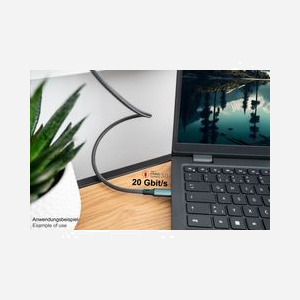 Alcasa Câble USB4 Gen 2x2 1m USB-C vers USB-C Gris, Power Delivery 100W, Résolution 7680x4320 30Hz, Tresse Textile - Miniature 5