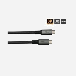 Alcasa Câble USB4 Gen 3x2 2404-MT010S USB-C vers 4x USB-C 1m, 40Gbit/s, contacts or, Power Delivery 240W, Thunderbolt 4, Noir - Miniature 4