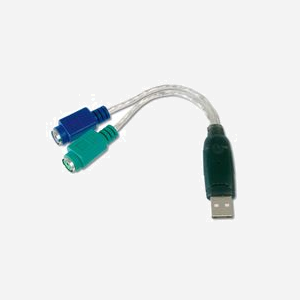 Digitus Adaptateur USB vers Dual PS/2 (DA-70118) : 2 x Mini-Din 6/F, USB A/M, Compatible USB 1.1, Plug-and-Play, Chine - Miniature 1