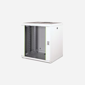 Digitus Armoire Murale 12U 600x450mm Acier Gris RAL7035, Porte Verre, Charge 100kg, IP20, Rails 19", Profondeur Réglable DN-19-12-U