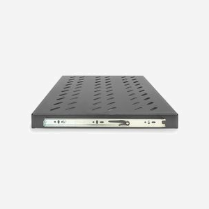 Digitus DN-19-TRAY-2-600-SW : Étagère amovible 1U pour armoire 19" (483mm), profondeur 345mm, charge max. 25kg, acier perforé, noir (RAL 9005) - Miniature 3