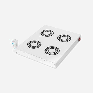 Digitus DN-19-FAN-4-HO : Unité de Ventilation Toit Rack 19" 4 Ventilateurs, 552 m³/h, Gris RAL 7035, Dimensions 400x45x438 mm