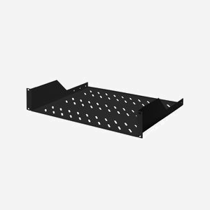 Digitus DN-19-TRAY-2-SW : Étagère fixe 19" 2U, 483 x 370 x 88 mm, charge max. 25 kg, pour armoire réseau, noir - Miniature 1