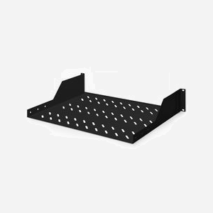 Digitus DN-19-TRAY-2-SW : Étagère fixe 19" 2U, 483 x 370 x 88 mm, charge max. 25 kg, pour armoire réseau, noir - Miniature 2