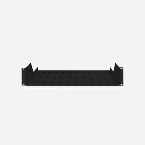 Digitus DN-19-TRAY-2-SW : Étagère fixe 19" 2U, 483 x 370 x 88 mm, charge max. 25 kg, pour armoire réseau, noir - Miniature 3