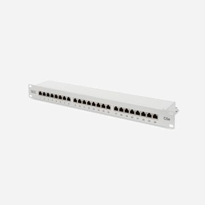 Digitus DN-91524S : Panneau de Brassage CAT 5e Classe D, 24 Ports RJ45 Blindés, 1U, Acier Galvanisé, Normes ISO/IEC 11801 et EN 50173