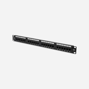 Digitus DN-91624U Panneau de Brassage CAT 6 24 Ports RJ-45 1U Montage Rack Connecteurs LSA Acier Galvanisé Noir Classe E