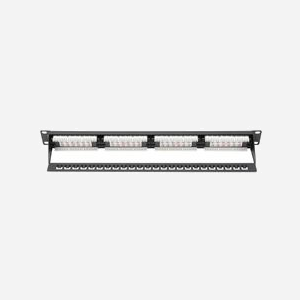 Digitus DN-91624U Panneau de Brassage CAT 6 24 Ports RJ-45 1U Montage Rack Connecteurs LSA Acier Galvanisé Noir Classe E - Miniature 2