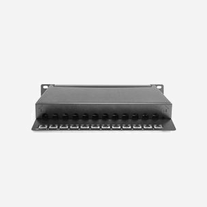 Digitus DN-91612S : Panneau de Brassage CAT 6 Classe E Blindé, 12 Ports RJ45, 1U 10", Montage Rack, Acier Galvanisé SECC, Noir - Miniature 2
