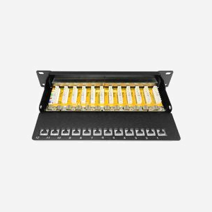 Digitus DN-91612S : Panneau de Brassage CAT 6 Classe E Blindé, 12 Ports RJ45, 1U 10", Montage Rack, Acier Galvanisé SECC, Noir - Miniature 4