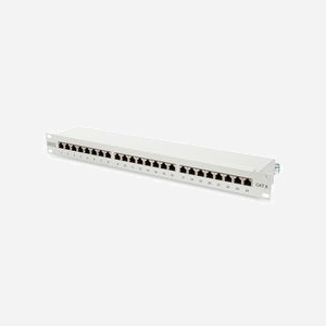 Digitus DN-91624S : Panneau de brassage CAT 6, 24 ports RJ45 blindés, 1U 19", Connectique LSA, Classe E jusqu'à 250MHz, compatible PoE+/PoE - Miniature 1