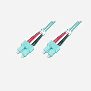Digitus Câble Fibre Optique OM3 50/125µm SC/SC Duplex 10m, Gaine LSZH, Diamètre 3mm, Aqua, Réf: DK-2522-10/3 - Miniature 1
