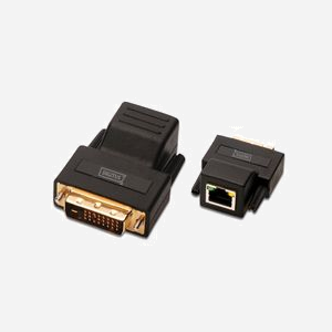 Digitus Extenseur DVI sur Cat.5/6 DS-54101 : Extension 70m, Résolution Max 1920x1200, Connecteurs RJ45 F/DVI-D M, Noir. - Miniature 1