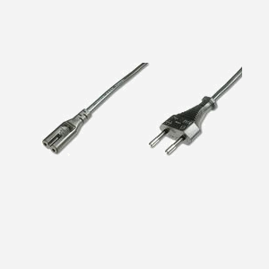 Digitus AK-440104-018-S Cordon d'Alimentation 1.8m, Connecteur EU vers Coupleur C7, Noir, Contacts Nickelés, Mâle vers Femelle - Miniature 1