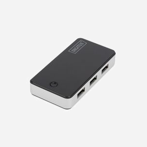Digitus Hub USB 3.0 4 Ports Type-A 5Gbps Noir/Argent - DA-70231 - Compatible Windows XP Home à Windows 7 Home Premium - Alimentation 5V DC