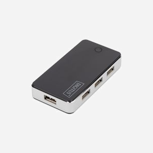 Digitus DA-70222 : Concentrateur 7 ports USB 2.0 High Speed 480 Mbit/s, noir/argent, compatible Mac, Plug & Play, alimentation externe fournie - Miniature 2