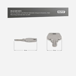 Digitus Clé DN-19-KEY-9473 pour Armoire Réseau Unique & Dynamic et Boîtier Mural Slim & DVR, Noir/Métallique, Fabriquée en Turquie - Miniature 2