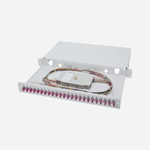 Digitus DN-96332-4 : Boîtier d'épissure Fibre Optique 1U équipé 24x LC DX OM4, Acier Gris, Rack 19" (48.3cm), 483x280x44.5mm, Turquie