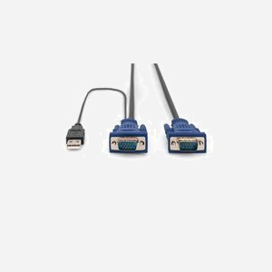 Câble KVM Digitus DS-19232 3m VGA, USB, PS/2 (Mâle/Mâle) pour consoles KVM et serveurs USB/VGA - Connecteurs nickelés, blindage magnétique. - Miniature 2