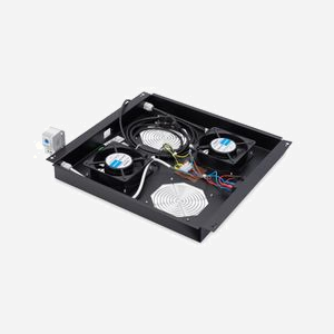 Digitus DN-19-FAN-2-B-N : Panneau de Ventilation 19" pour Baies Réseau Unique & Varioflex-N, Dynamic Basic, 2 Ventilateurs, 276 m³/h, Noir - Miniature 2