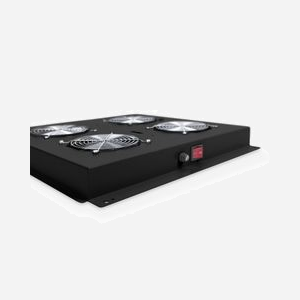 Digitus DN-19-FAN-4-B-N : Unité de ventilation toit 4 ventilateurs, noire, pour armoires 19" séries Unique, Varioflex-N & Dynamic Basic. Thermostat réglable. - Miniature 2