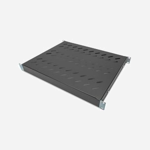 Digitus DN-97645 Étagère 1U pour armoire 19" profondeur variable 350-500mm, charge 50kg, noir, rails ajustables, montage fixe