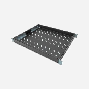 Digitus DN-97645 Étagère 1U pour armoire 19" profondeur variable 350-500mm, charge 50kg, noir, rails ajustables, montage fixe - Miniature 2