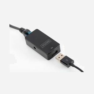 Digitus DA-70141 : Extendeur USB 2.0 sur Cat5/5e/6, portée jusqu'à 50m, 1 port USB 2.0, Émetteur/Récepteur réseau, Noir, Alimentation 5V 1A - Miniature 2
