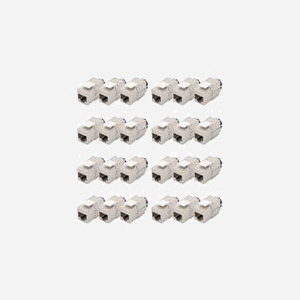 Digitus DN-93617-24 : Pack de 24 Modules Keystone CAT 6A Blindés avec Gestionnaire de Câbles Intelligent, Bornes LSA, Compatible PoE, Argent - Miniature 1