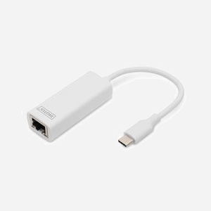 Digitus DN-3024 Adaptateur Ethernet Gigabit USB Type-C™ vers RJ45, USB 3.0, Chipset RTL8153, 1Gbps, câble 0.2m, Compatible Windows/Mac/Chrome - Miniature 1