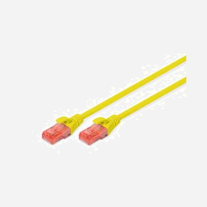 Digitus Câble Réseau CAT 6 U-UTP LSZH 1m Jaune - Connecteurs RJ45 Mâle - Conducteur Cuivre AWG26/7 - Classe E - ISO/IEC 11801, DIN EN 50173