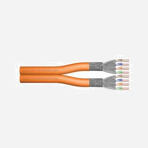 Digitus Câble Installation CAT 7 S-FTP 100m Orange LSZH AWG 23/1 1200MHz PoE Ethernet 10GBit Dca CPR
