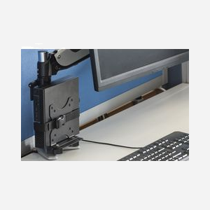 Digitus Support Mini PC Bureau DA-90360 : Montage VESA 75/100mm, Pince Bureau, PC 17-70mm, Charge 5kg, Noir, Fixations Incluses - Miniature 2
