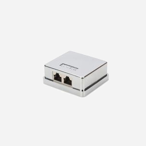 Digitus Boîtier de Montage en Saillie Cat 6 Argent, 2 Ports RJ45, Installation LSA, 65x55mm, DN-93711