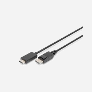 Digitus Câble Adaptateur DisplayPort vers HDMI Type A, 3m, Résolution 4K 60Hz, HDCP, DPCP, Version HDMI 2.0, Version DisplayPort 1.2, AWG28