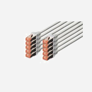 Digitus Câble Réseau CAT 6 S/FTP 3m Gris - Connecteurs RJ-45 Mâle - Cuivre AWG 27/7 - Gaine LSZH - PoE+ - Lot de 10 - DK-1644-030-10 - Miniature 1
