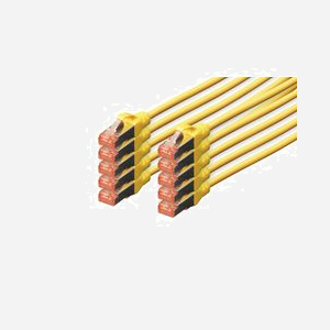 Digitus Câble CAT 6 S/FTP 0.5m Jaune, Paire Torsadée Cuivre, Connecteurs RJ-45 Mâle, Gaine LSZH, AWG 27/7, Conforme PoE+, Lot de 10 - Miniature 1