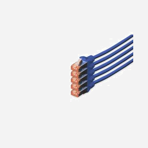 Digitus Câble Réseau CAT 6 S/FTP 10m Bleu, Connecteurs RJ-45 Mâle, Cuivre, LSZH, 4x2 AWG 27/7, PoE+, ISO/IEC 11801, DIN EN 50173, Set de 5