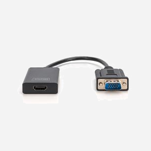 Digitus Convertisseur VGA vers HDMI 1920x1080 Alimentation USB - Référence DA-70473 - Sortie HDMI, Entrée VGA (D-Sub) + Audio Jack 3.5mm - Miniature 2