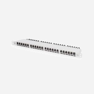 Digitus Panneau de Brassage CAT 6A Classe EA Blindé, 24 Ports RJ45, 0.5U, Montage Rack 19", Contacts Or, Acier, -20°C à 70°C, DN-91624S-SL-EA-G